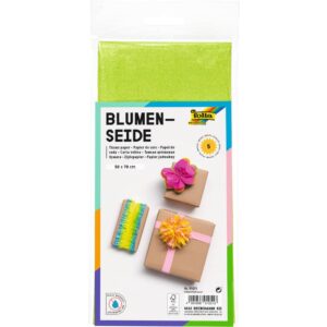 Blumenseide - 50 x 70 cm, 5 Bogen, hellgrün