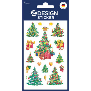 Z-Design 52401, Weihnachtssticker, Weihnachtsbäume, 3 Bogen/51 Sticker