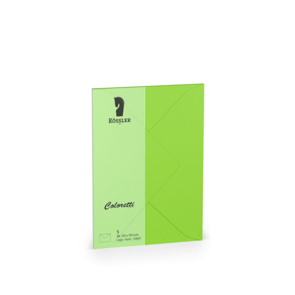 Coloretti Briefumschläge - B6, 5 Stück, hellgrün