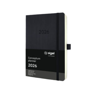 Tageskalender Conceptum 2026, ca. A5, Softcover, schwarz