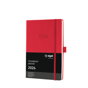 Wochenkalender Conceptum 2026, ca. A5, Hardcover, rot