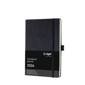 Wochennotiz-Kalender Conceptum 2026, ca. A5, Hardcover, schwarz