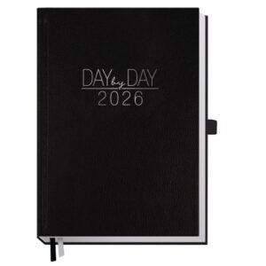 Organizer Day by Day A5 2026, 384 Seiten, schwarz