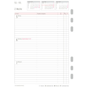 Wochenplan, A5, 2026, Weiß, 148 x 210 mm, Inhalt: 63 Blätter / 1 Stück