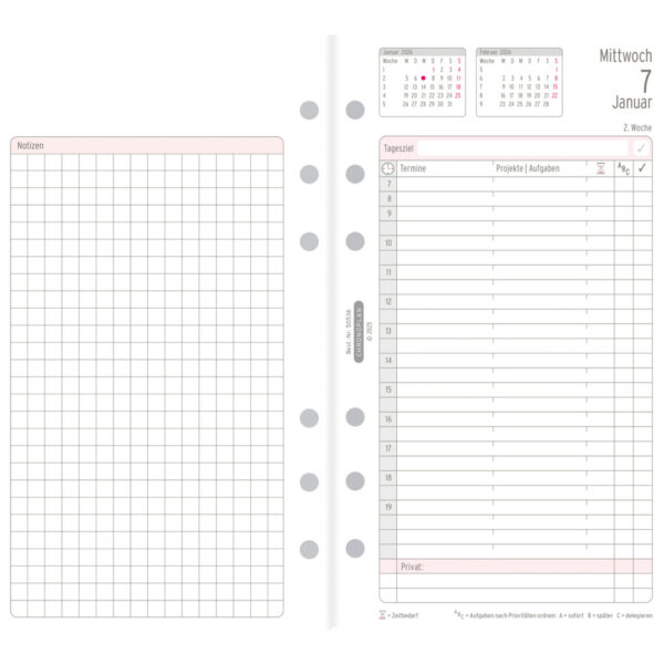 Jahresset, Midi, 2026, Weiß, 96 x 172 mm, Inhalt: 394 Blätter / 1 Stück