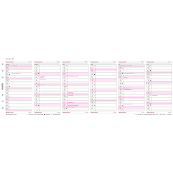 Jahresplan, Midi, 2027, Weiß, 96 x 172 mm, Inhalt: 1 Blatt / 1 Stück