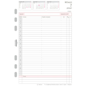 Tagesplan, A5, 2026, Weiß, 148 x 210 mm, Inhalt: 195 Blätter / 1 Stück