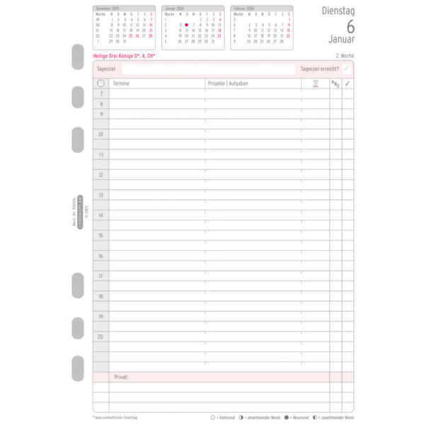 Jahresset, A5, 2026, Weiß, 148 x 210 mm, Inhalt: 390 Blätter / 1 Stück