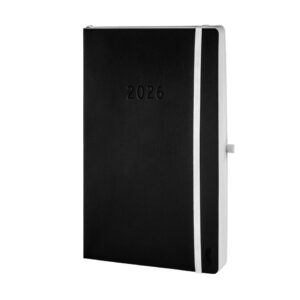 Buchkalender, Black Edition A5, 2026, Schwarz, 135 x 210 x 10 mm, Inhalt: 176 Blätter