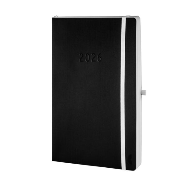 Buchkalender, Black Edition A5, 2026, Schwarz, 135 x 210 x 10 mm, Inhalt: 176 Blätter
