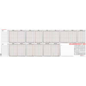 Urlaubsübersicht - max. 25 Mitarbeiter, 100 x 35cm