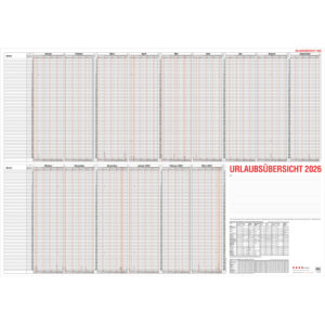 Urlaubsübersicht - max. 60 Mitarbeiter, 120 x 84 cm