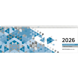 Tischquerkalender 116 - 1 Woche / 2 Seiten, 30 x 10 cm, blau