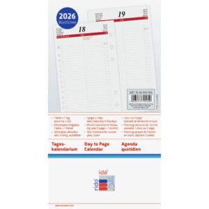 Kalendarium 2026 - Timing 2, Einlage Tagesplaner - 1 Tag / 1 Seite, 9,3 x 17,2 cm