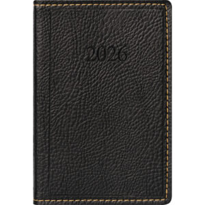 Taschenkalender Modell partner/Industrie I 2026 - 1 Woche / 2 Seiten, 7,2 x 11,2 cm, 224 Seiten, schwarz, Kunststoff