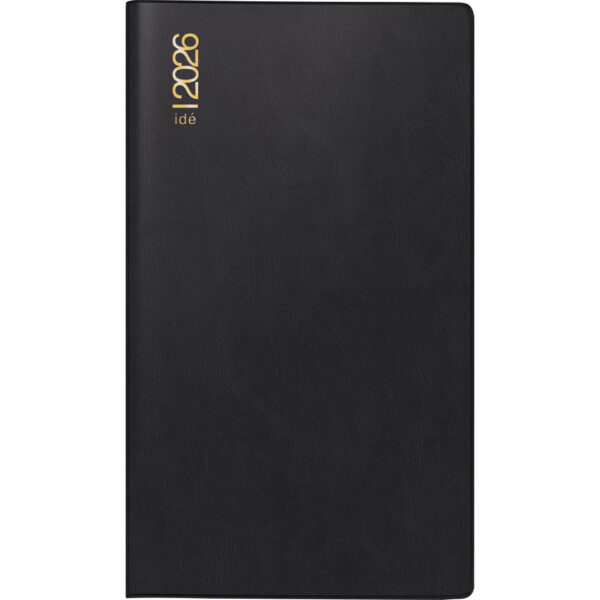 Taschenkalender TM 17 2026 - 1 Monat / 2 Seiten, 8,7 x 15,3 cm, schwarz