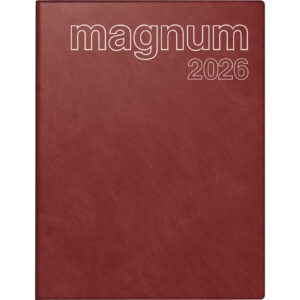 Buchkalender magnum 2026 - 1 Woche / 2 Seiten, 18,3 x 24 cm, weinrot