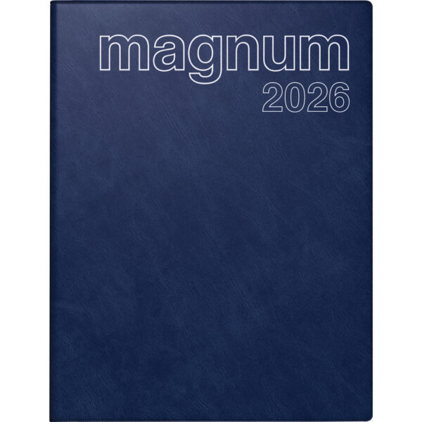 Buchkalender magnum 2026 - 1 Woche / 2 Seiten, 18,3 x 24 cm, dunkelblau