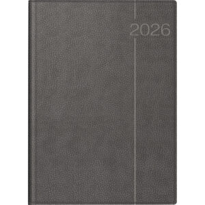 Buchkalender Conform 2026 - 1 Tag / 1 Seite, A4, Kunststoff, grau