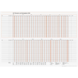 Urlaubsplaner 2026 - max. 30 Mitarbeiter, 86 x 61 cm