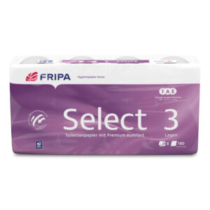 Toilettenpapier Select - 3-lagig, TAE, geprägt, hochweiß, 8 Rollen à 180 Blatt