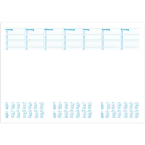 Notiz-Schreibunterlage Office - Blanko mit Kalendarium - 60 x 42 cm, 30 Blatt