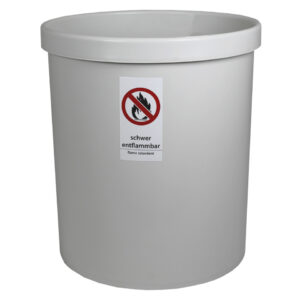 Sicherheitspapierkorb, 18 Liter - hellgrau, Ø min/max: 250/290 / 330 mm hoch
