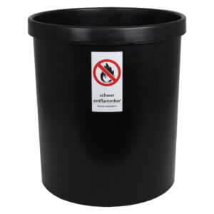 Sicherheitspapierkorb, 18 Liter - schwarz, Ø min/max: 250/290 / 330 mm hoch