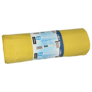 Müllsäcke - 120 L, LDPE, gelb, 50 Stück