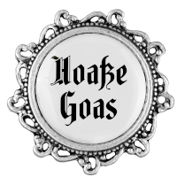 Anstecker 20mm Hoaße Goas Klassik verziert, Farbe altsilber