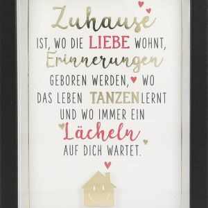 Bilderrahmen mit Spruch 1,9x9x12cm Zuhause ist, wo die Liebe wohnt, ...