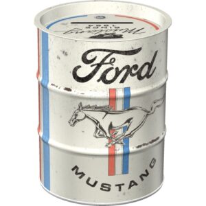 Spardose Ölfass Ford Mustang Horse & Stripes Logo