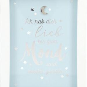 Bilderrahmen mit Spruch 1,9x9x12cm Ich hab dich lieb bis zum Mond...