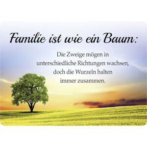 Blechpostkarte Familie ist wie ein Baum