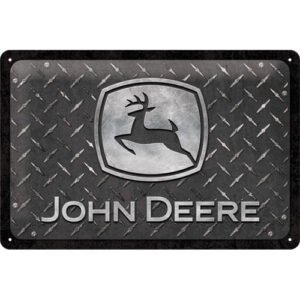 Blechschild John Deere Diamond Plate Black