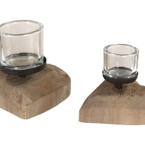 Holz Windlicht Herz grau h15x20x20cm