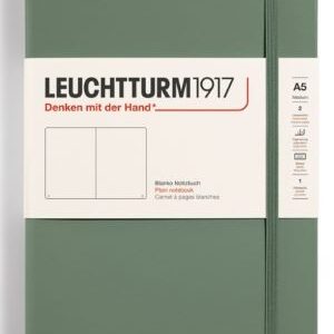 Notizbuch Medium (A5) Hardcover 251 nummerierte Seiten, Olive, Blanko