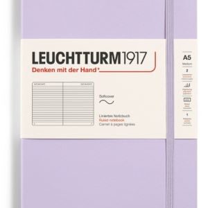 Notizbuch Medium (A5) Softcover 123 nummerierte Seiten, Lilac, Liniert