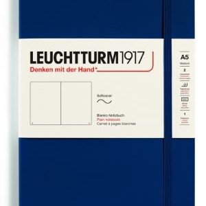 Notizbuch Medium (A5) Softcover 123 nummerierte Seiten, Marine, Blanko