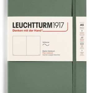 Notizbuch Medium (A5) Softcover 123 nummerierte Seiten, Olive, Blanko