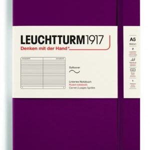 Notizbuch Medium (A5) Softcover 123 nummerierte Seiten,Port Red, Liniert