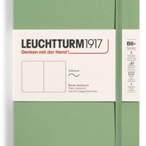 Notizbuch Paperback (B6+) Softcover 123 nummerierte Seiten, Salbei, Blanko