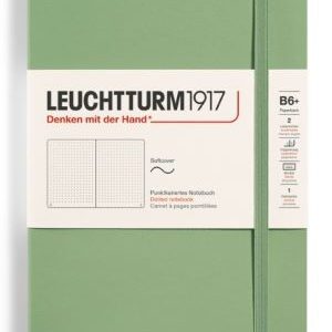 Notizbuch Paperback (B6+) Softcover 123 nummerierte Seiten, Salbei, Dotted