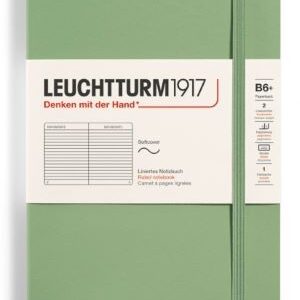 Notizbuch Paperback (B6+) Softcover 123 nummerierte Seiten, Salbei, Liniert