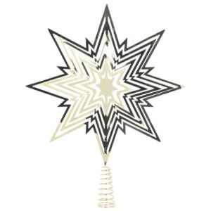 Weihnachtsschmuck Baumspitze Metallstern - 33 cm, gold