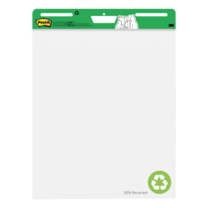 Flipchartblock Super Sticky Meeting Chart, weiß, 30% Recycling Papier, blanko, 30 Blatt