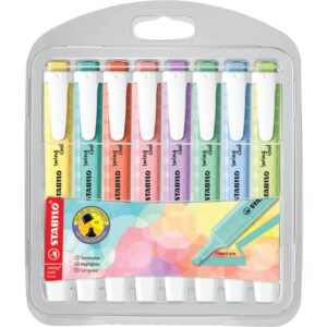 Textmarker swing® cool Pastel Etui, Etui mit 8 Stiften