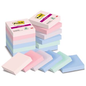 Haftnotizblock Super Sticky Notes Soulful Collection, 47,6 x 47,6 mm, 12 x 90 Blatt
