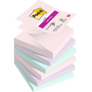 Haftnotizblock Super Sticky Z-Notes Soulful Collection, 76x76mm, sortiert, 6 x 90 Blatt