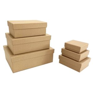 Geschenkkarton 6-teilig Packpapier natur